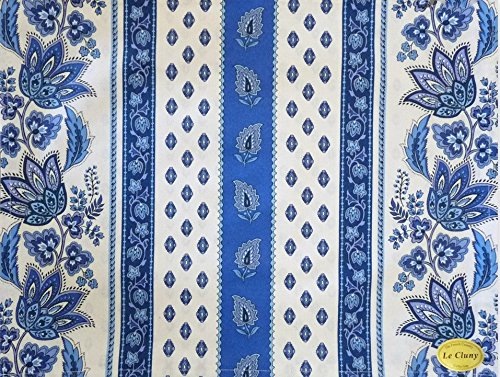 58X84" Rectangular Lisa White Cotton Coated Provence Tablecloth By Le Cluny #TOP2