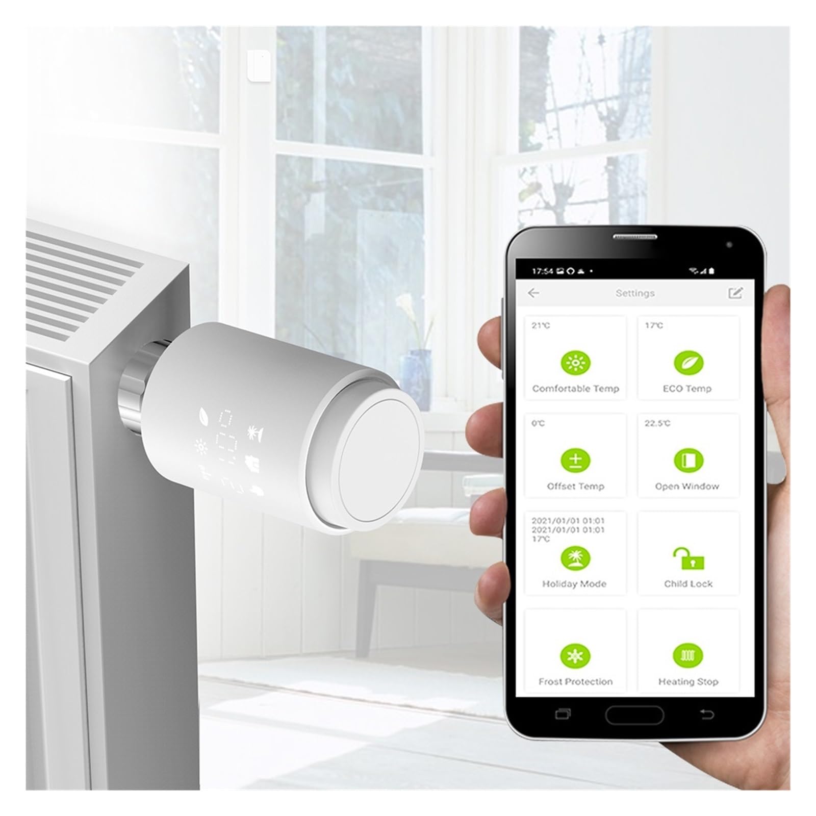Inteligentny Siłownik Zaworu Termostatycznego Grzejnikowego Bluetooth TRV Programowalny Regulator Temperatury Tuya OszczęDza Energię I Koszty Ogrzewania(3PCS-TRV)