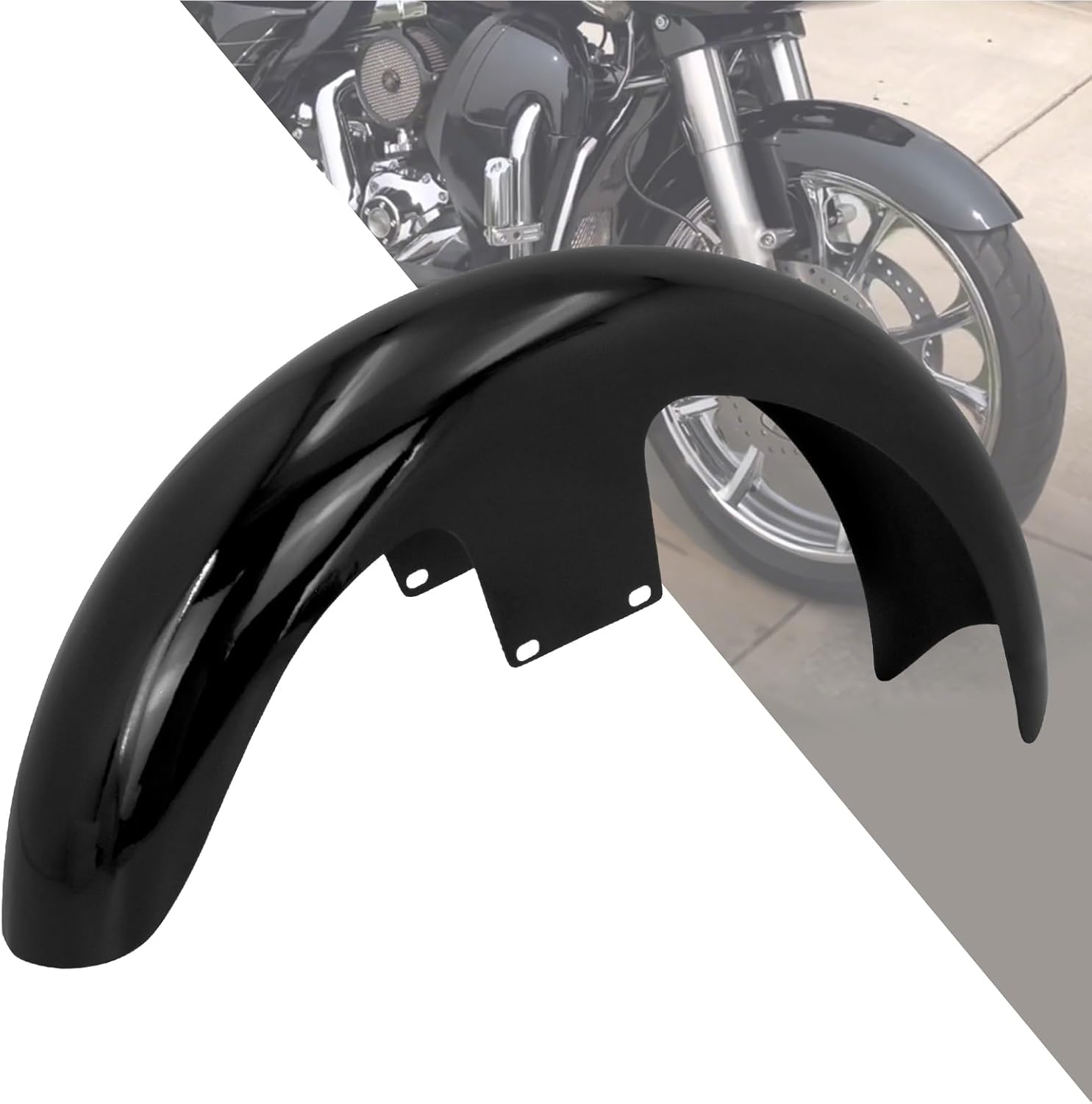 HDBUBALUS Motorcycle Front Fender 21" Wheel Wrap Mudguard Fit For Harley Touring Electra Road Street Glide Road King Special 2024-up (Gloss Black)