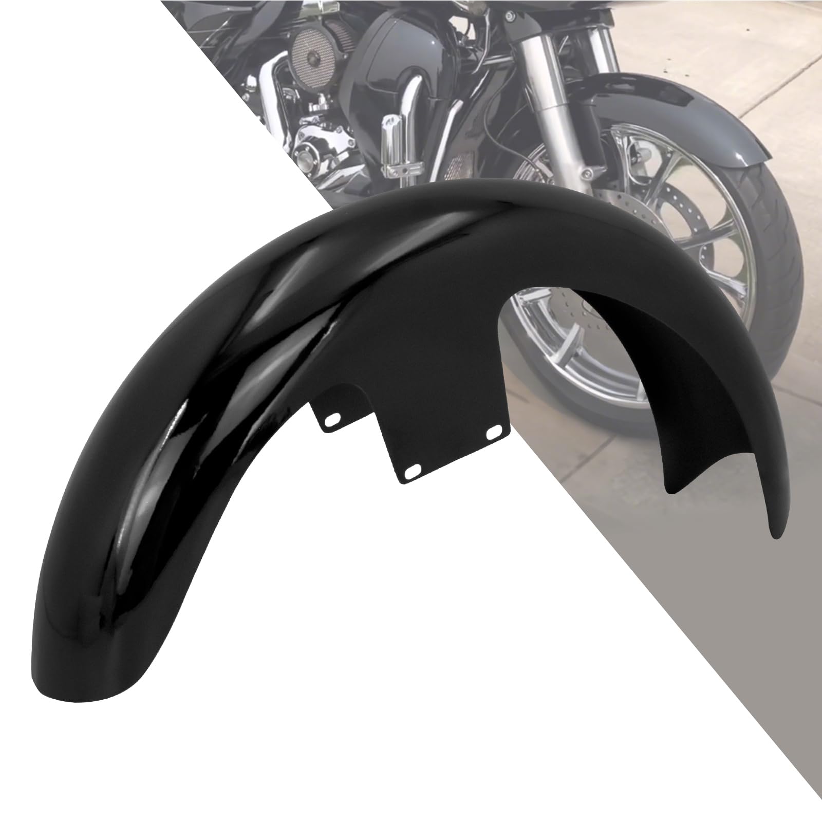 Motorcycle Front Fender 21" Wheel Wrap Mudguard Fit For Harley Touring Electra Road Street Glide Road King Special 2024-up (Gloss Black)