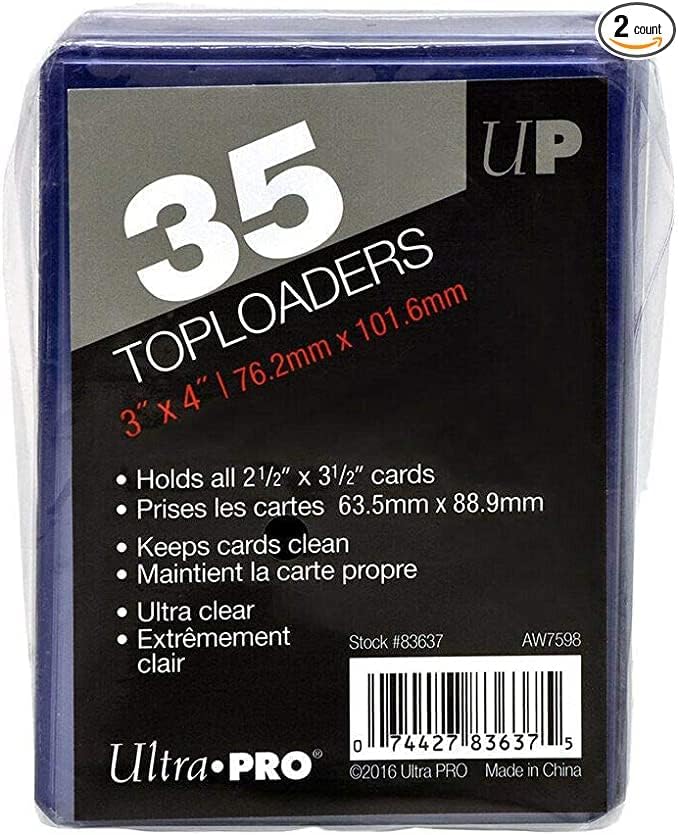Ultra Pro Toploaders Card Protectors Ultra Clear 35Count 3" x 4" Size