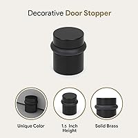 Vista 5 de Mega Handles Tope de Puerta de Piso, Tope Negro de Instalación Rápida Protector de Pared, Protectores de Pared contra Pomos de Puerta, Tope