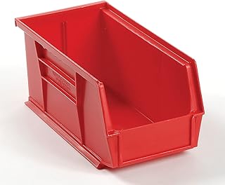 Plastic Storage Bin - Small Parts 5-1/2 x 10-7/8 x 5, Red - Lot of 12
