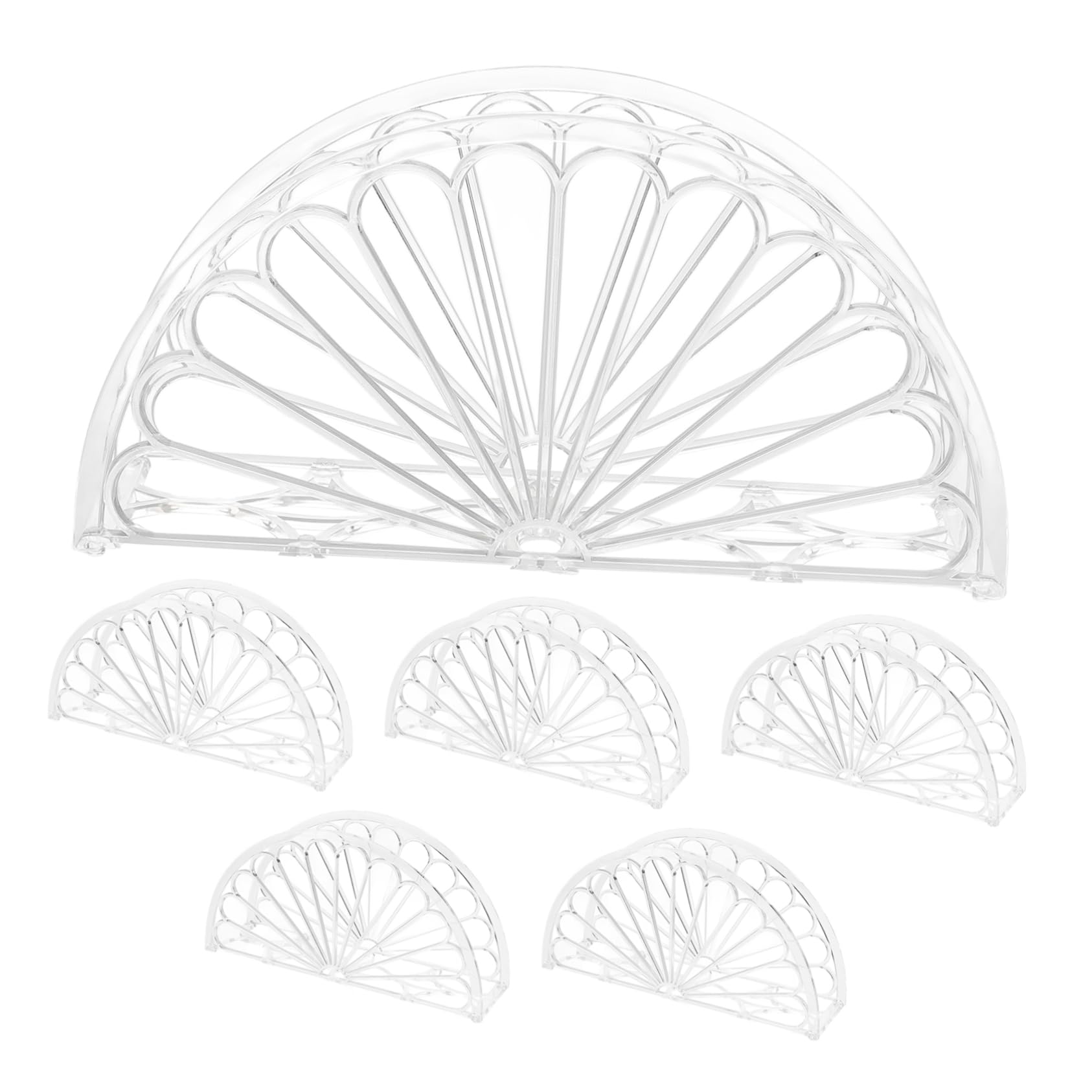 Hemobllo Servilletero de Ps Diseño Creativo y Acabado Fino Semicircular Transparente 6 Piezas para Decoración de Mesa en Cenas y Habitaciones