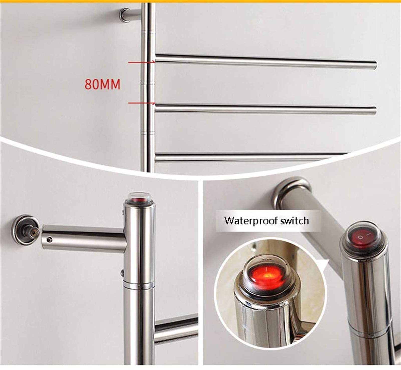 Scaldasalviette - Radiatore per Asciugamani, Portasciugamani Elettrico Dritto, Portasciugamani Elettrico da Parete per la casa, Sterilizzazione, Deumidificazion
