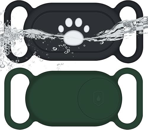 Soporte para collar de perro Samsung Galaxy SmartTag2, paquete de 2 fundas de silicona impermeables antipérdida para Galaxy Smart Tag 2 para