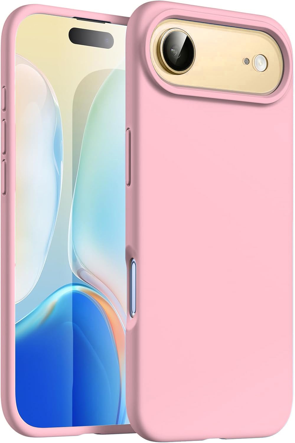DIZORO Compatible with (iPhone 17 Air Case)(2025), Liquid Silicone 3 Layers Full Covered Soft Gel Rubber Phone Case,Shockproof Protective Cover with Anti-Scratch Microfiber Lining- Baby Pink
