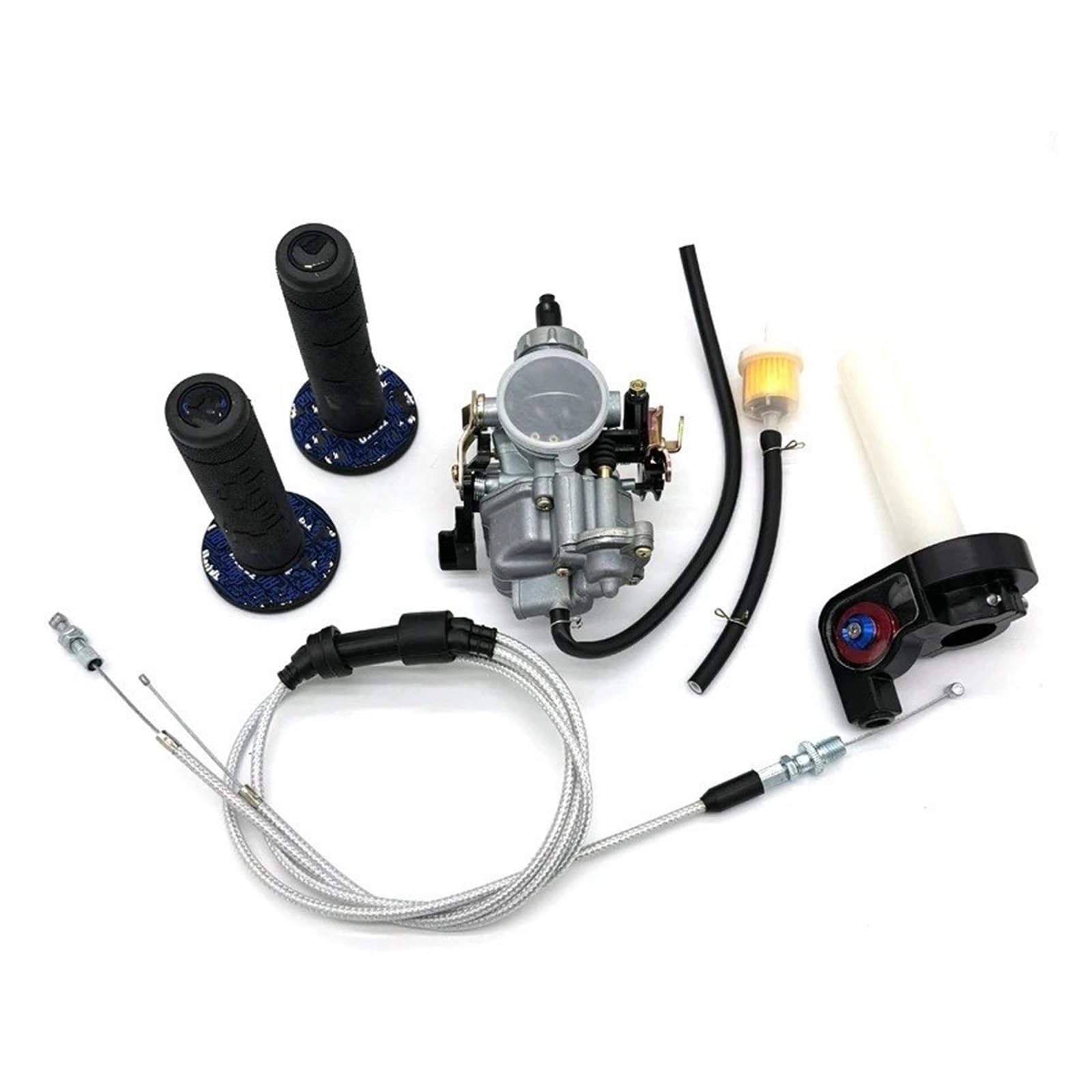 Motosierra Carburador Carburador De Motocicleta Con Empuñaduras Cable Doble Kit Carburador Para PZ30 175CC/200CC/250CC VM26 TTR CB CG(For PZ30grip kit)
