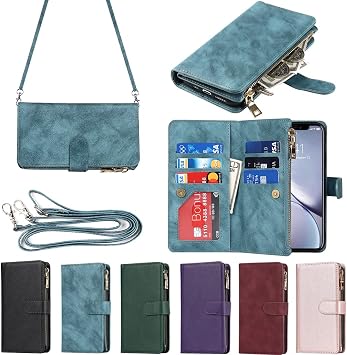 Eastwave iPhone XR Case for iPhone XR Lanyard Case, Notebook Type, Wallet Type, IC Card, Coin Pocket, Strap Included, Card Storage, Coin Purse, Zipper Pocket, PU Leather, 6 Colors, Blue