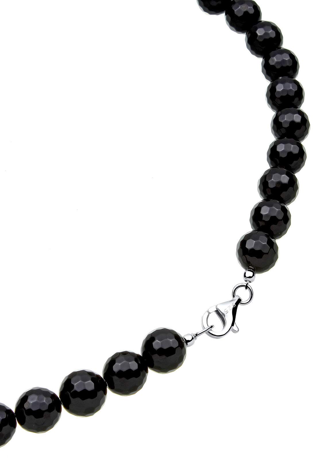 Elli Damen-Halskette Ornament Edelsteinkette 925 Silber Onyx schwarz - 0103240215