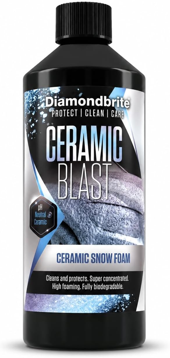 Ceramic Blast Snow Foam - Cleans, Shines & Protects with Hybrid Ceramic Coating - Hydrophobic Water Beading - Brilliant Glossy Shine