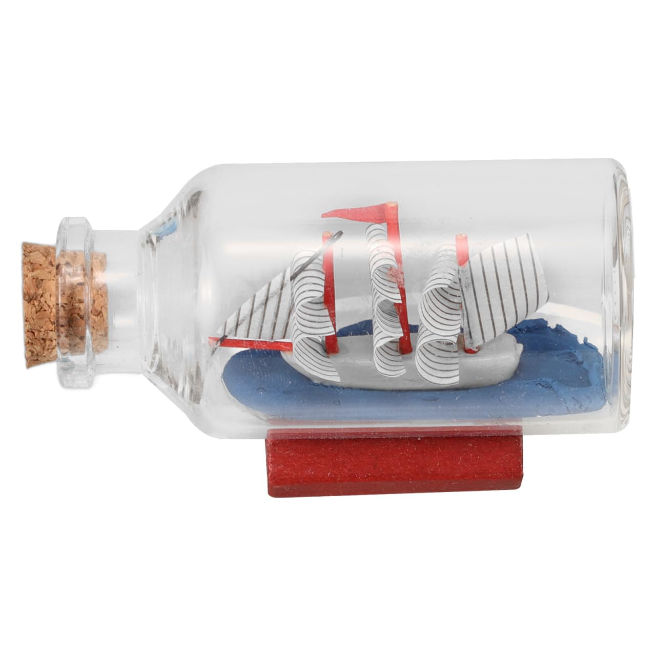 FUNNETOYU Pirate Boat in Bottle Nautical Decoration Sailing Boat Drift Bottle Handmade Souvenir for Table Decoration Ocean Themed Decoration Object as or Display Case