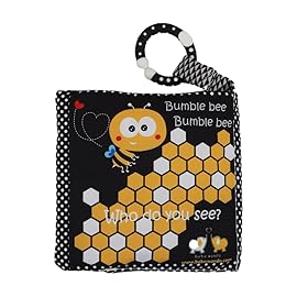 Touch and Feel Cloth Crinkle Books for Babies Infant, Baby Books Toys 0-3-6-12 Months, Christmas Shower Baby Gifts, High Contrast Toys,Teething Teethers, Tummy Time Mirror Toys for Boys and Girls-Owl