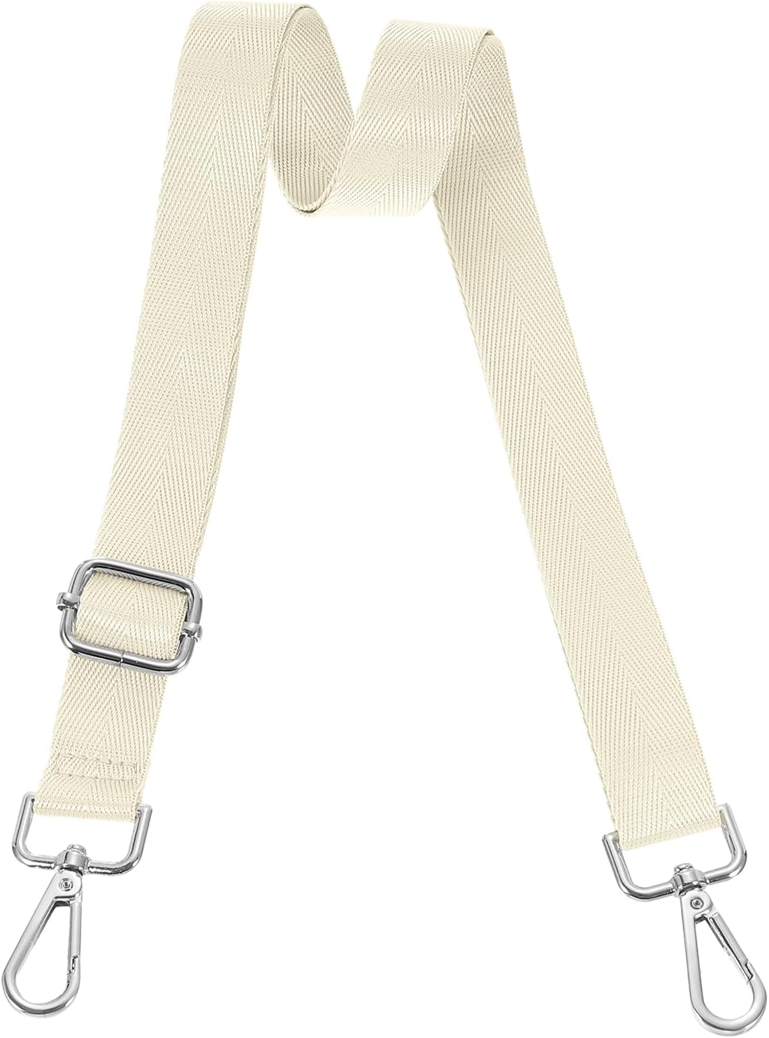 uxcell Wide Shoulder Strap, 2.5cm Adjustable Purse Strap Replacement Crossbody Strap for Shoulder Bag Handbag, Beige, Silver Pull Core Buckle