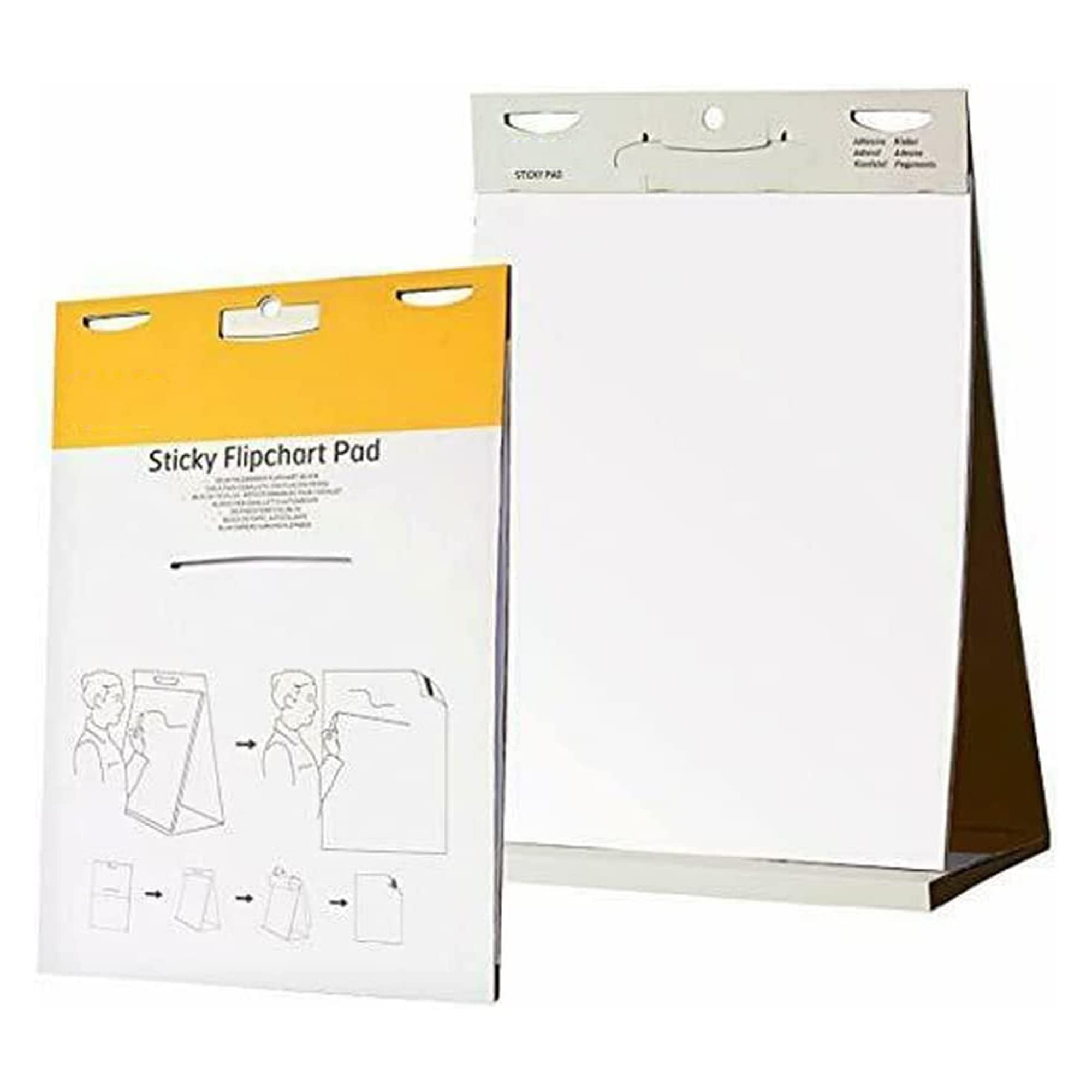 2 UR DOOR Tabletop Self Stick Flipchart Paper Pad with Plain Perforated ...