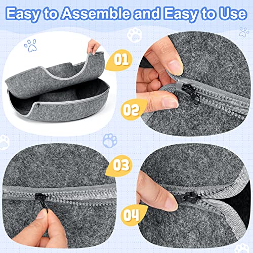 Cat Tunnel Bed, Fuluwt Cat Tunnel With Ventilated Window For Indoor Cats, Cat Cave For Hideaway, Anti-Collapse Felt Play Tunnel For Small Pets. (24 Inch, Dark Grey) #TOP4