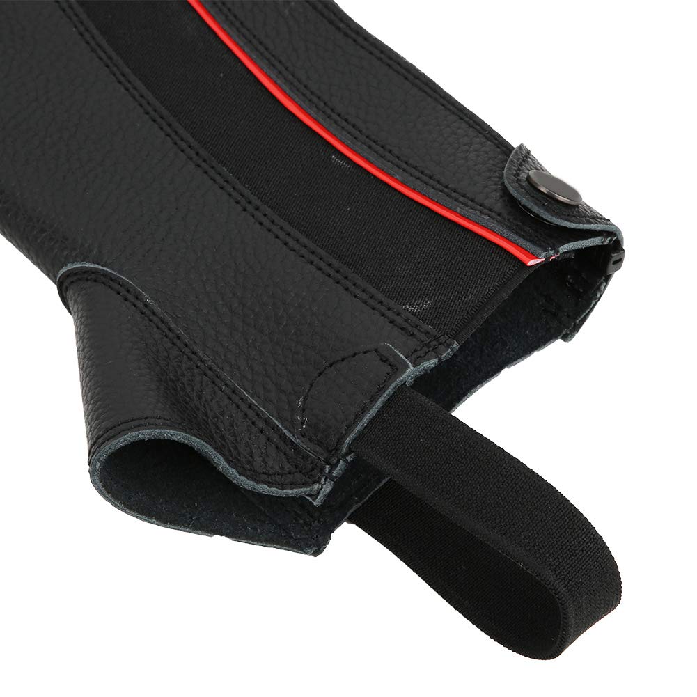 2 Unidades de Polainas ecuestres Profesionales, Mallas de Cuero para Montar a Caballo, Protectores de pantorrillas de Cuero Negro duraderos con Acabado de Primera Calidad para