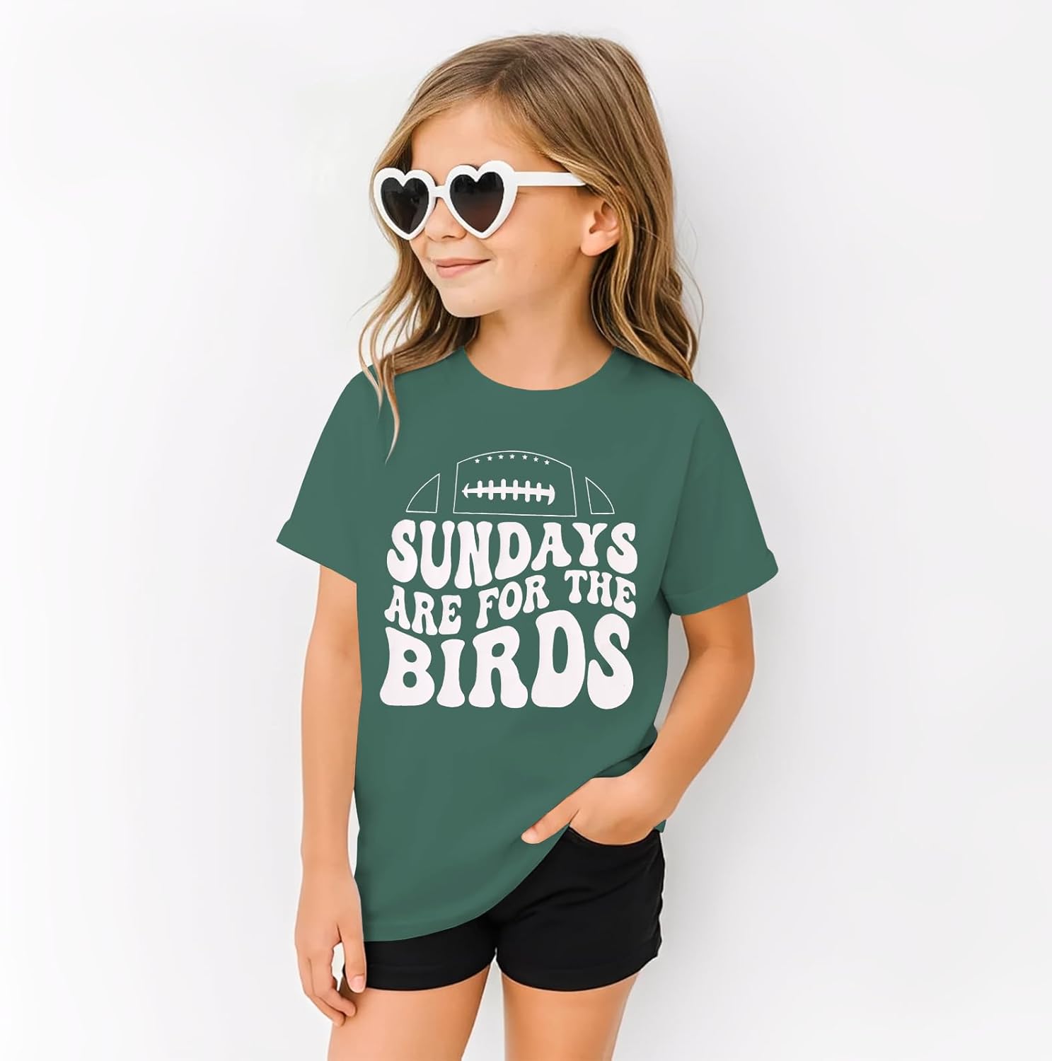 Sundays are for The Birds Football Shirts Toddler Boy Girl Game Day Outfit Short Sleeve T-Shirt Sports Fans Tee Tops - Image 5