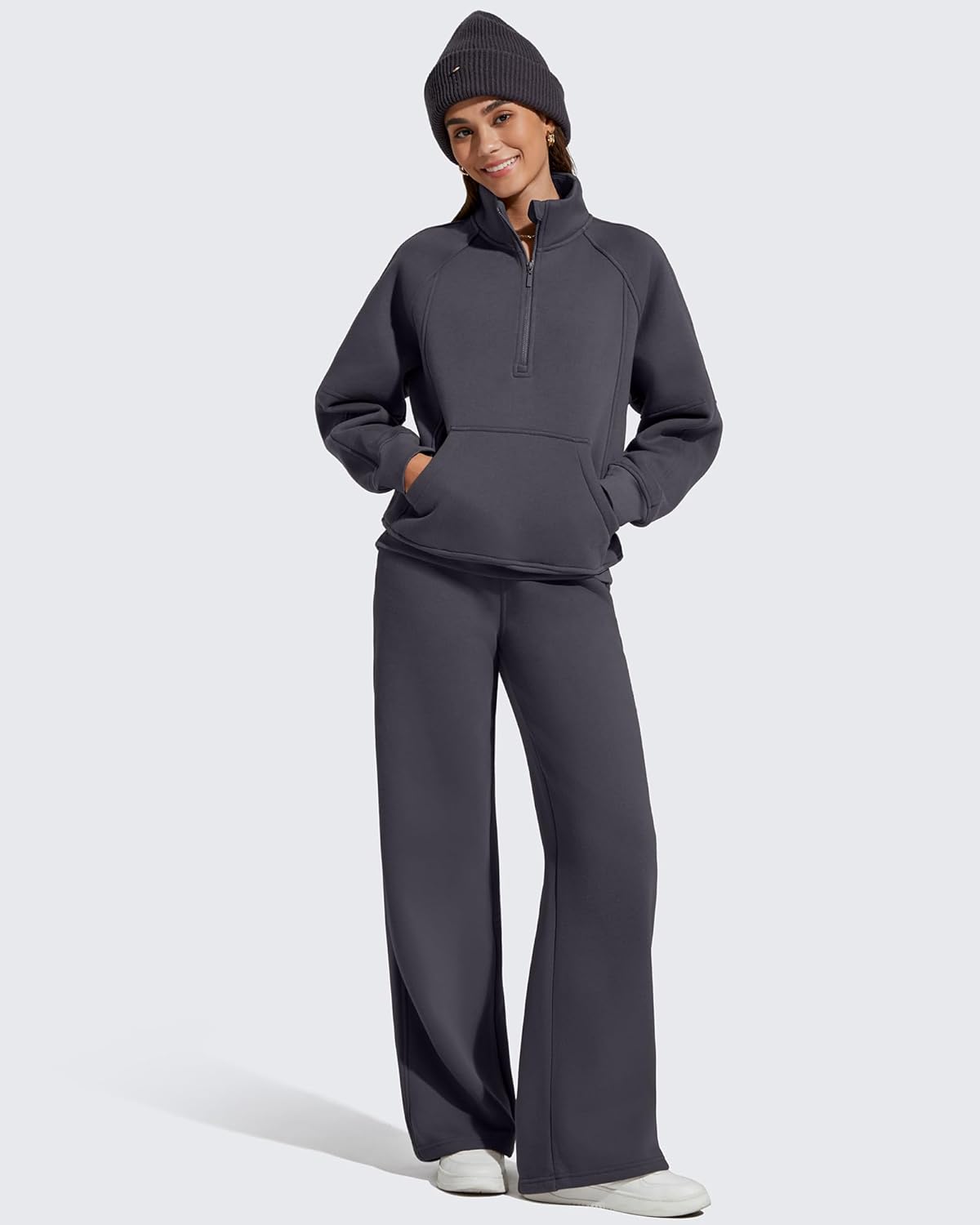 G4Free Flurrylux Women's Mock Neck Sweatshirt Half Zip Hoodie Cotton Fleece Pullover Winter - Image 5