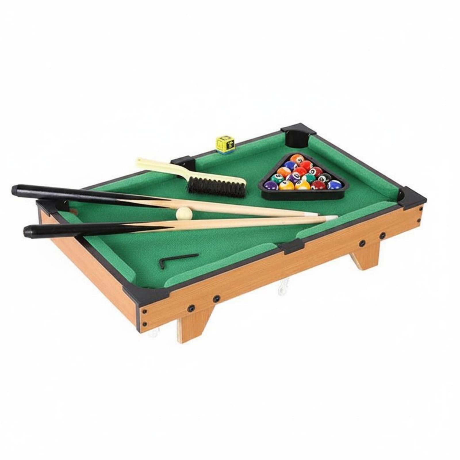 Biliardo da Tavolo Mini con Coppia di Stecche Set di Palle Triangolo E Gessetto Superficie in Flanella su MDF per Tiri Uniformi Adatto per Bambini E Famiglie Feste di Compleanno Piogge Casa