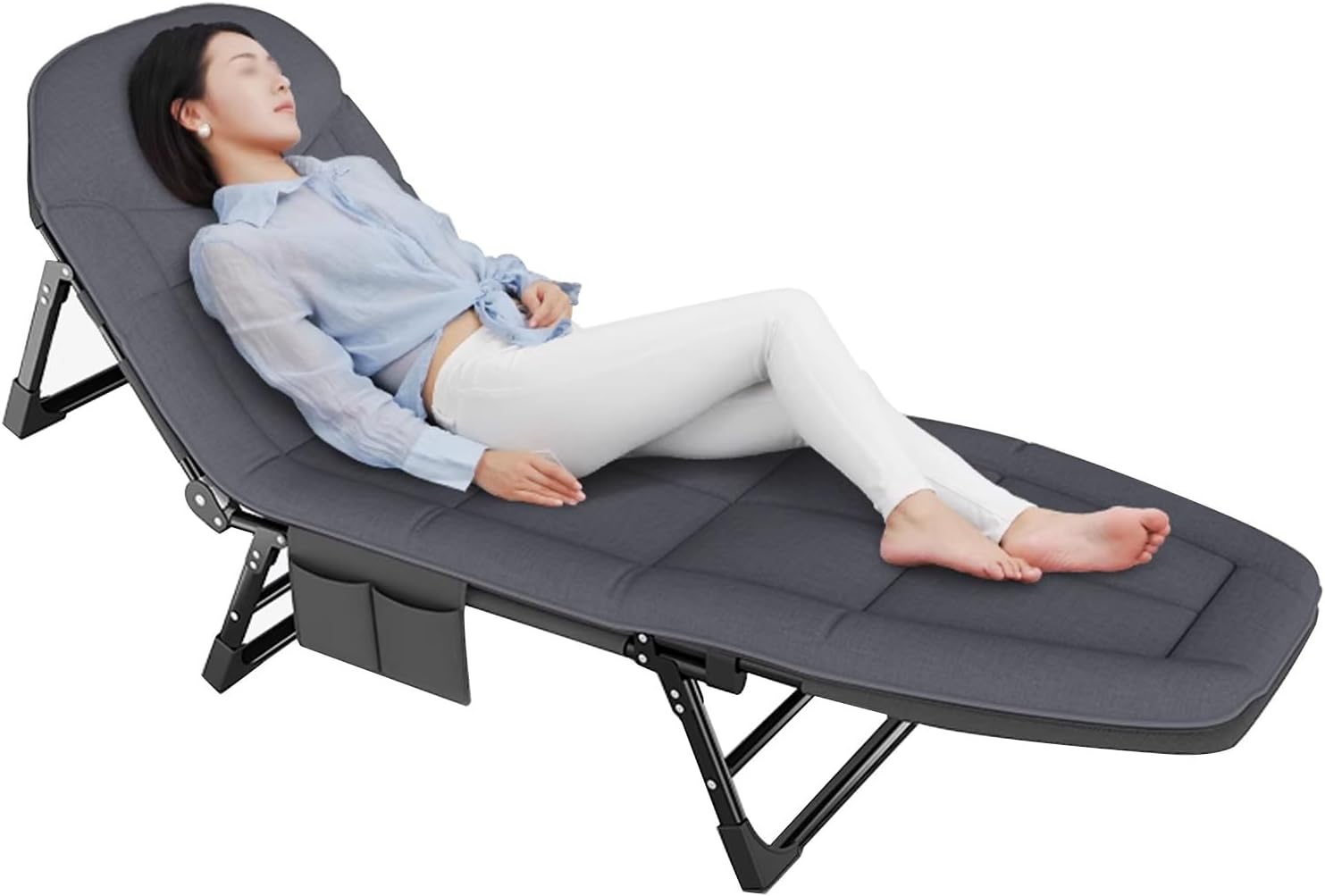 Garden Sun Lounger Chair with Padded, Relaxer Sunlounger Recliner Bed, Adjustable Zero Gravity Reclining Garden Chair, Folding Deck Chairs for Beach Patio Camping (Size : 175x60cm)