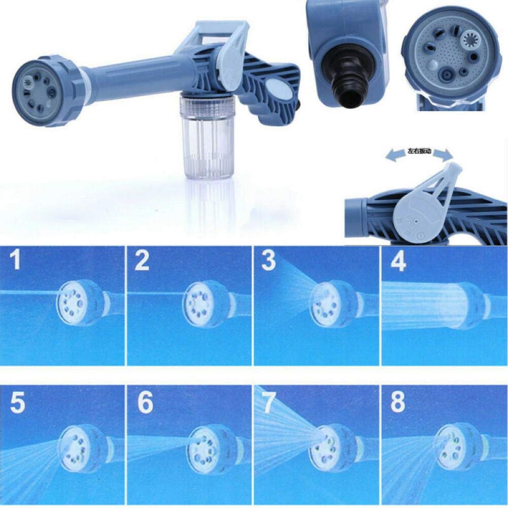 Aisoway 8 in 1 Jet Spray Soap Dispenser Watering Hose Nozzle Car Washing Garden Tool