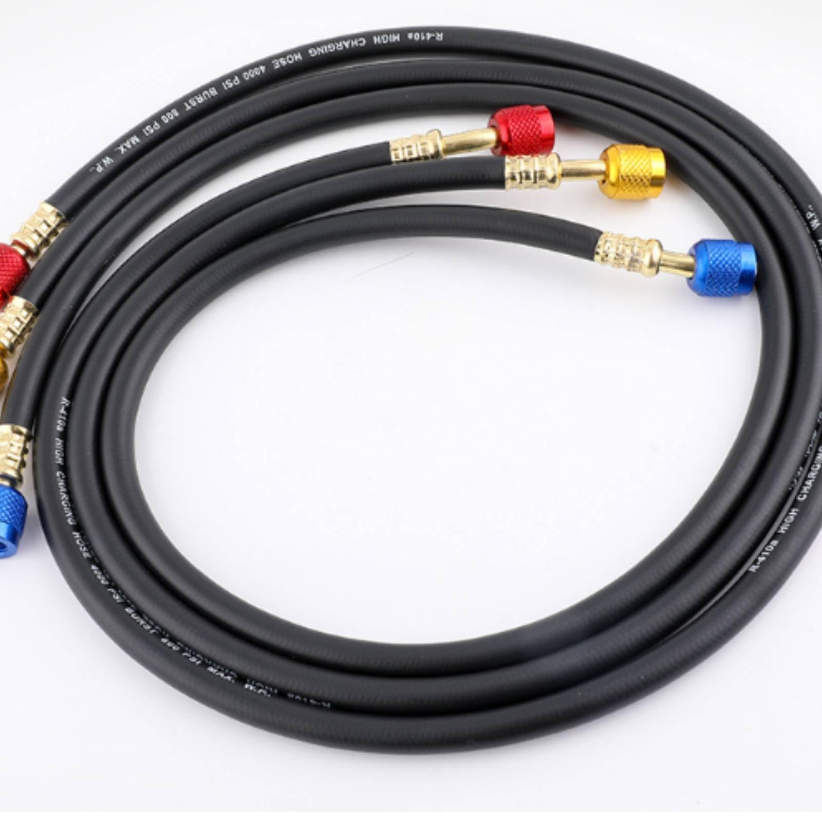 Hose Tubo Servizio Climatizzazione Refrigerazione Auto Manometri Gomma E Ottone Tenuta Antiperdita Pressione 800 Psi Adatto per Ricarica Evacuazione Controllo Pressione, 3m