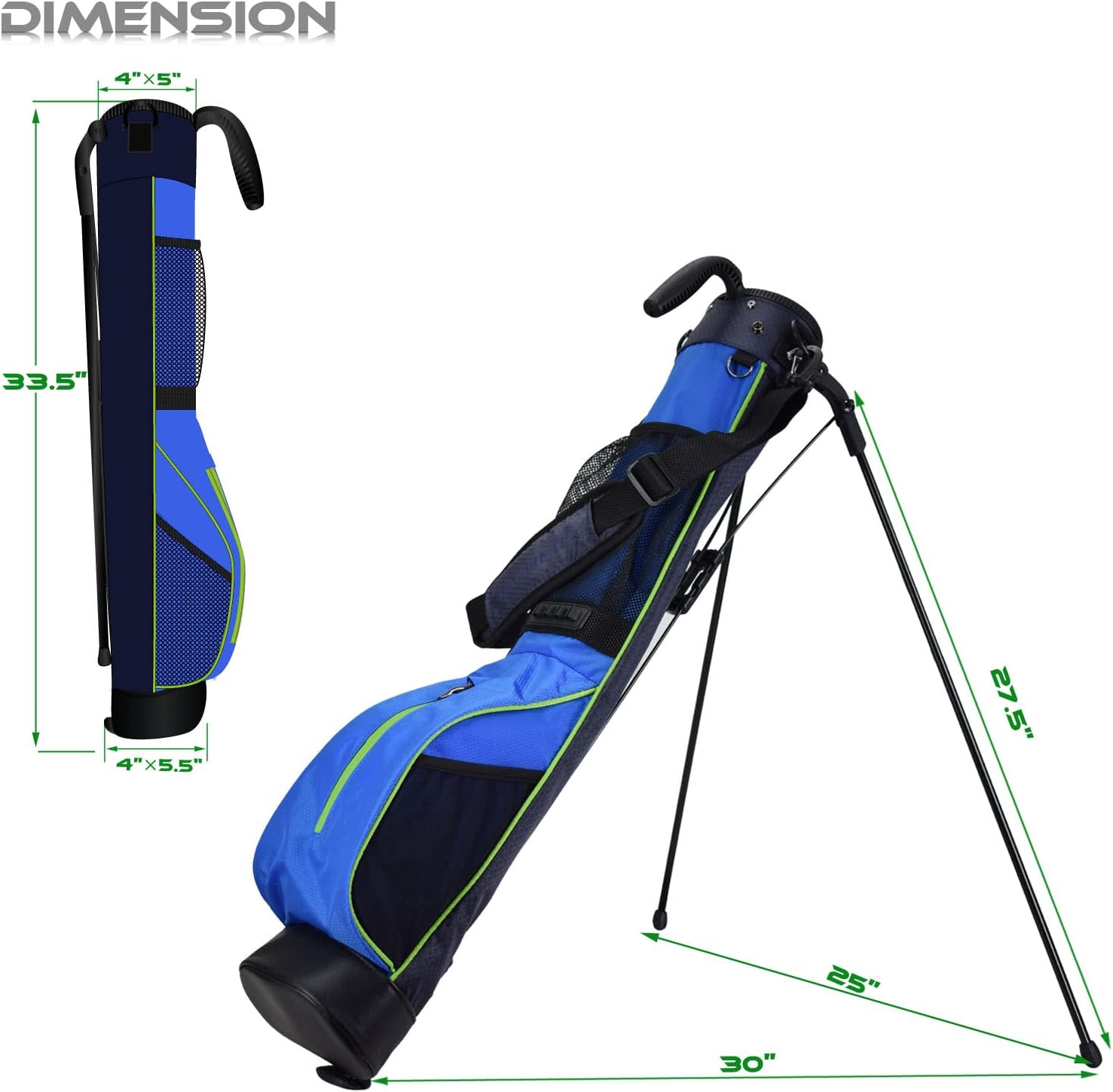 Golf Stand Bag, Lightweight Mini Golf Sunday Bag with Rain Cover and Removable Padded Shoulder Strap, 2 Model Options -2 Way Divider and 4 Way Divider, Waterproof Wear-Resistant Durable Fabric Golf Bag for Women and Men