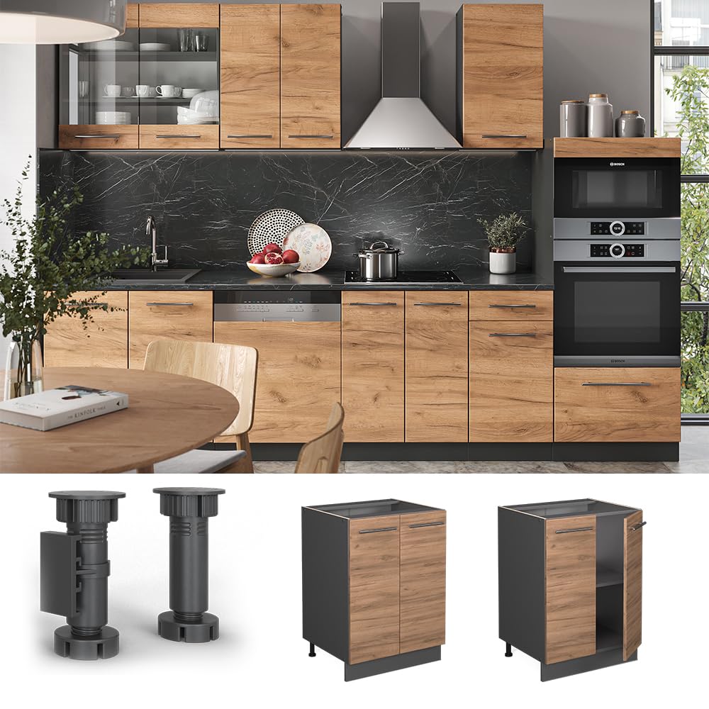 Vicco Mueble bajo de Cocina Fame-Line, Roble Dorado, 60 cm sin encimera, para Combinar con Otros módulos de la Serie Fame-Line