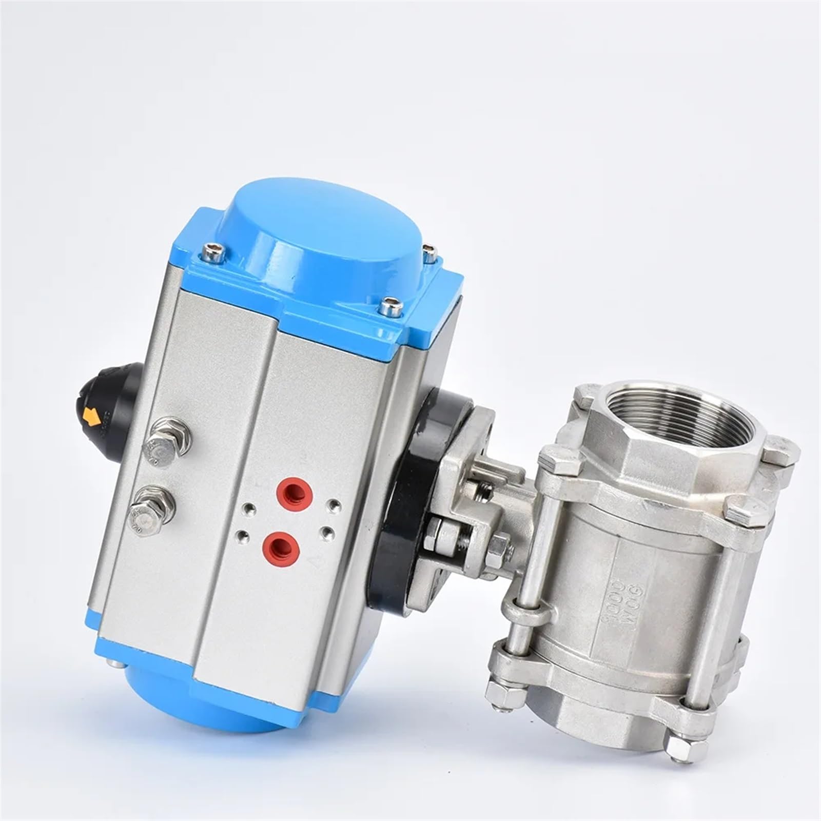 KKCZOFMJ 1/4" Three Piece High Platform Pneumatic Ball Valve Stainless Steel 304 Double Acting Cylinder(Double Acting)