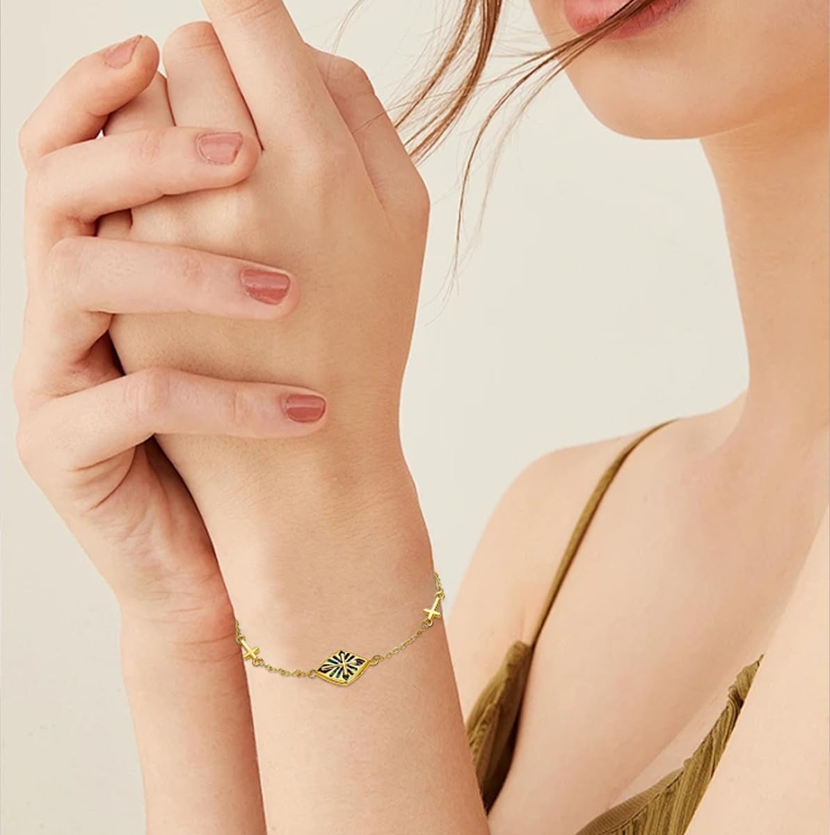 Cross Bracelet Turqupise for Women S925 Sterling Silver Religious Jewelry Christmas Graduation Party Gifts - Image 5