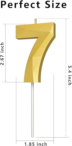 Miniatura 147 de Velas de cumpleaños con número (4 velas rojas) 3D con forma de diamante número Happy Birthday Cake Velas para fiesta de cumpleaños, boda, decoración