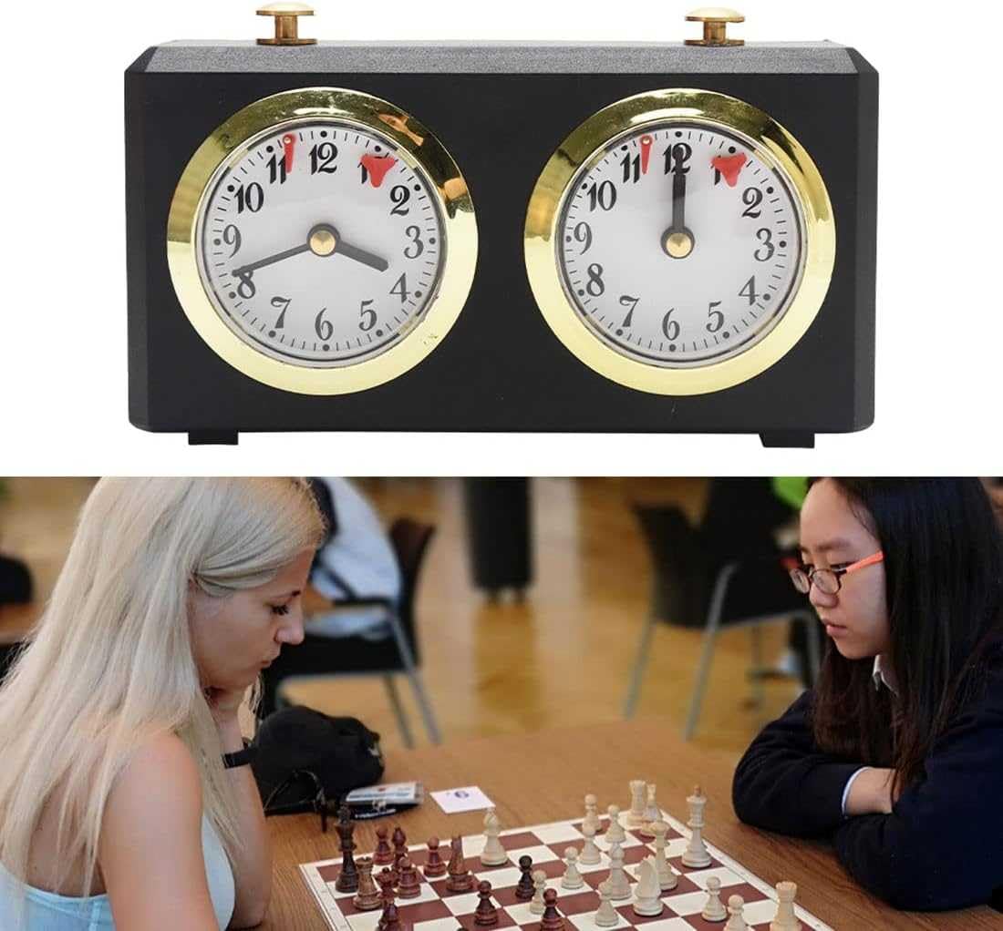 Orologio professionale per scacchi, timer analogico per scacchi, orologio internazionale per scacchi, conto alla rovescia, senza batteria