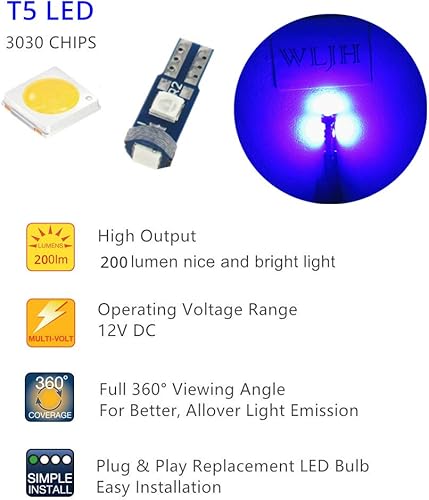 Miniatura 6 de WLJH Kit de luces LED de medidor de velocímetro para tablero de instrumentos azules para Honda Civic EG EX EK EJ SRS DX LX SI HX Civic Del Sol