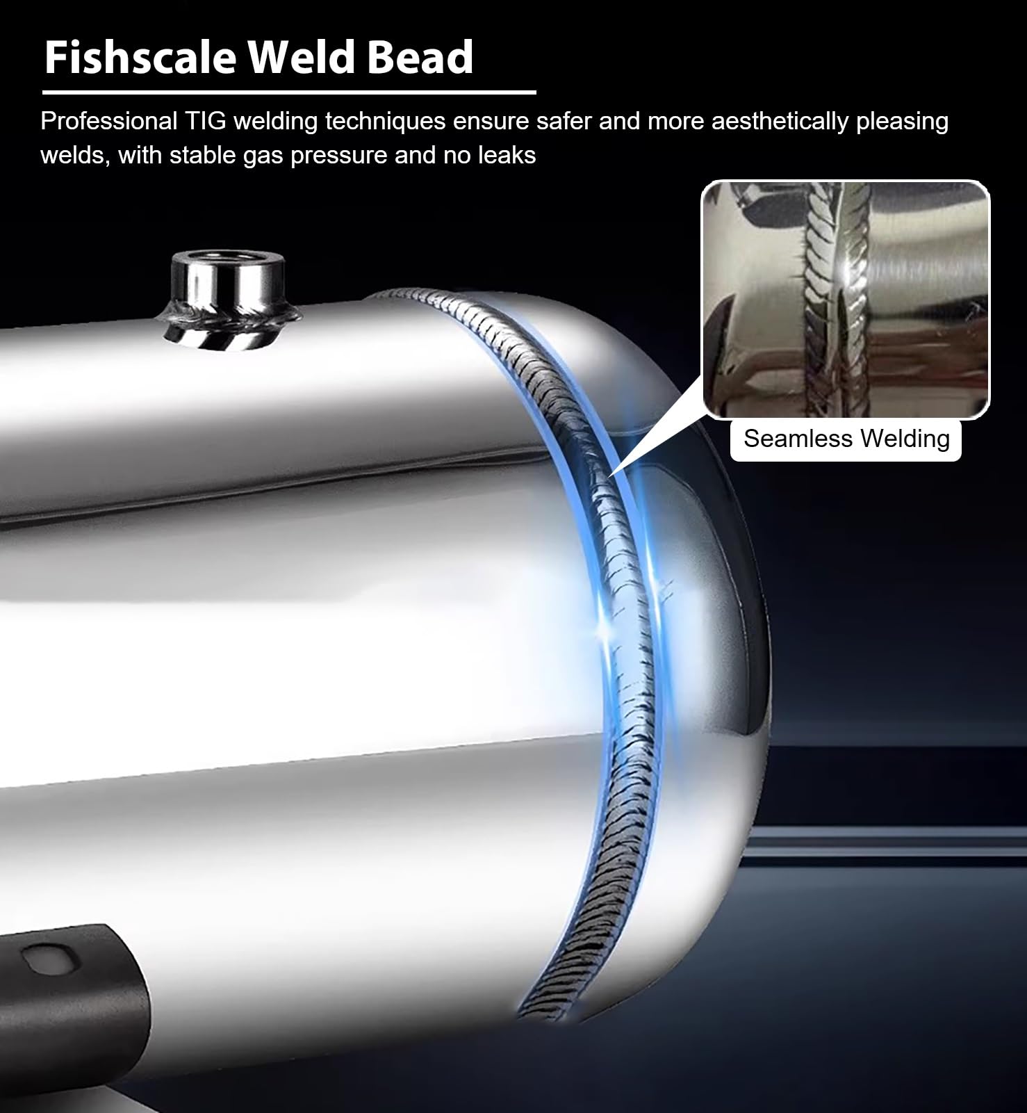 Lufttank Kleiner, Tragbarer Luftkompressortank, Druckbehälter aus Edelstahl zur Gasspeicherung, Luftkartusche (0,1–0,8 L) für Pneumatische Systeme/Autoreifen(0.3L/0.079 Gal)