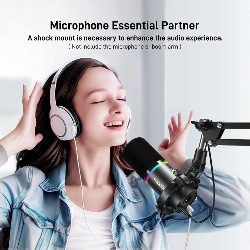 MAONO PD200X/PD200XS Shock Mount - Professional Custom Microphone Mounts Reduces Vibration Noise, Removable Shock Mount for Microphones with a Diameter of about 56mm/2.2 Inches