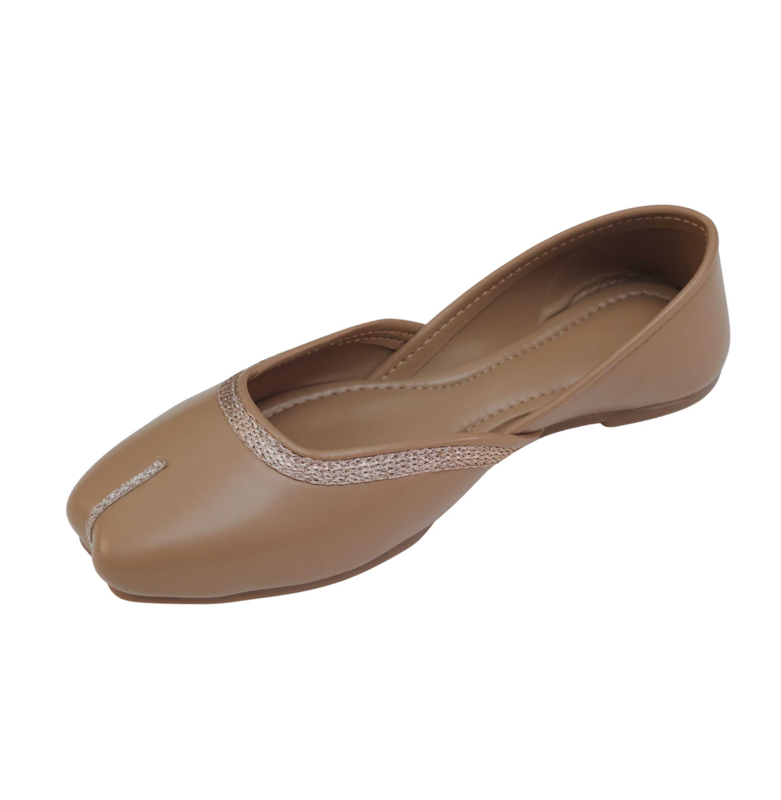 Women’s Minimal Ethnic Jutti Flats | Soft Slip-On Mojari with Braided Trim | Lightweight Traditional Footwear for Daily & Casual Wear|