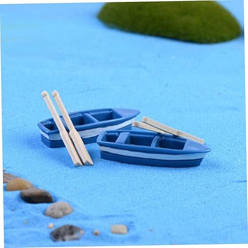 Miniatura 8 de PRETYZOOM 4 Sets Fairy Statue Model Mini Boat Ocean Fairy Boats Table Topper Mini Decor Fairy Figurines Adornos para Mesa De Mini Resin Boat Seaside