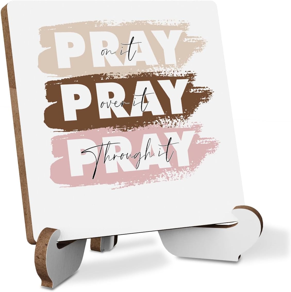 Amazon.com: Christian Decor Inspirational Wooden Square Desk Signs ...