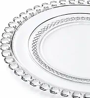 Kit com 4 Pratos de Sobremesa em Vidro Cristal com Estampa de Diamante de 19 cm, Modelo Elegante e Resistente, Ideal para Decoração de Mesa, Refeições, Doces e Uso Diário na Cozinha