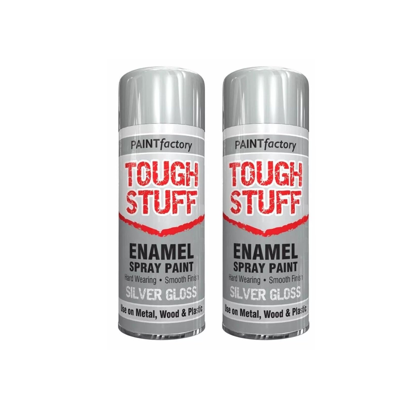 SDMAX Enamel Silver Spray Paint, Gloss Finish, Long-Lasting, Non-Cracking, Fast Drying, Easy To Apply, Portable And Lightweight, Interior And Exterior Use, 400ml (2PCS)