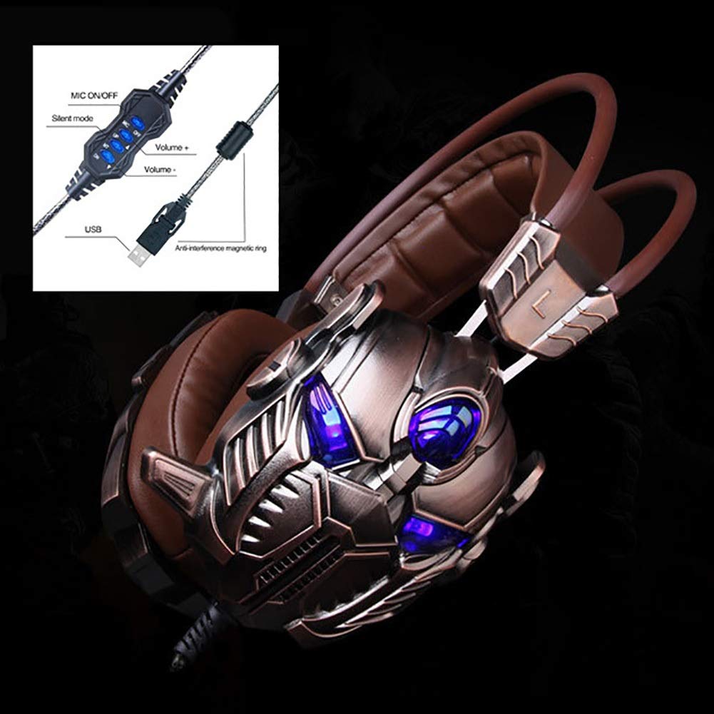 Auriculares Gaming párrafo con Sonido Envolvente 7,1 Vibración 3D Auriculares Auriculares (Color : Multi-Colored, Size : USB)