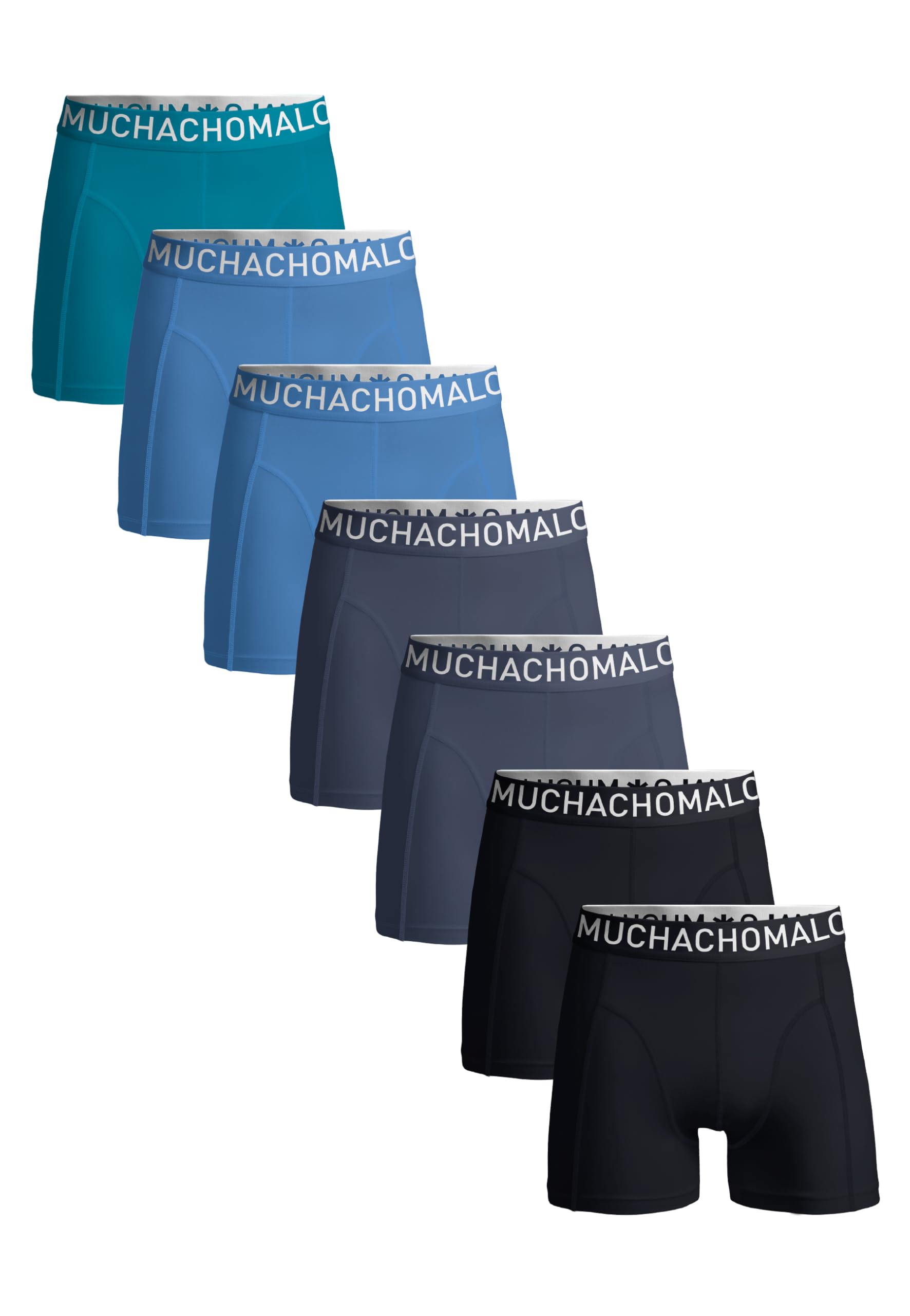 Muchachomalo Calzoncillos para Hombre, Ropa Interior Lisa de Algodón para Hombre, Pack de 7 Unidades, Bóxers Lisos de Corte Clásico con Cintura Elástica
