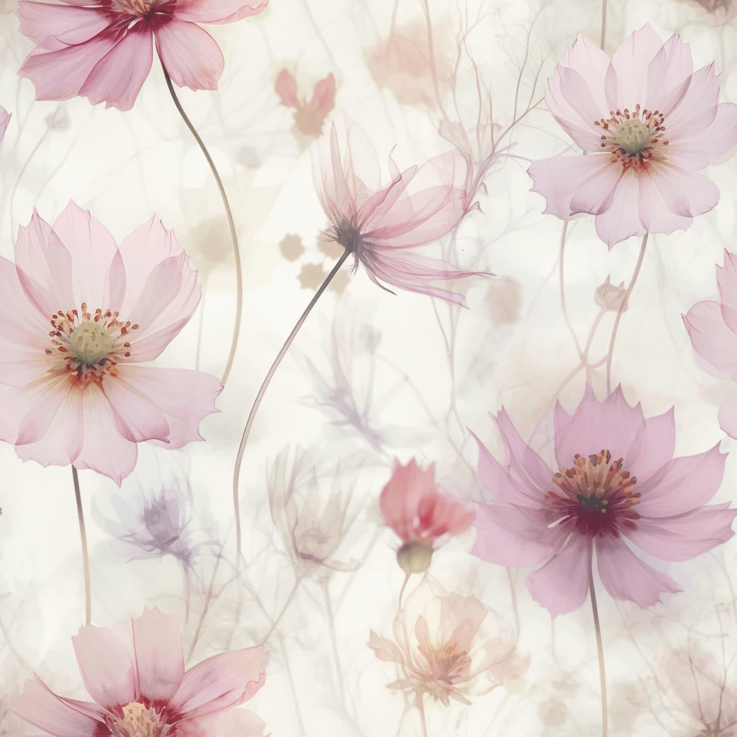 Lissa Flowers Pink Wallpaper - Floral Naturistic Petals Classic Trendy - Glamorous Stylish Feature Wall
