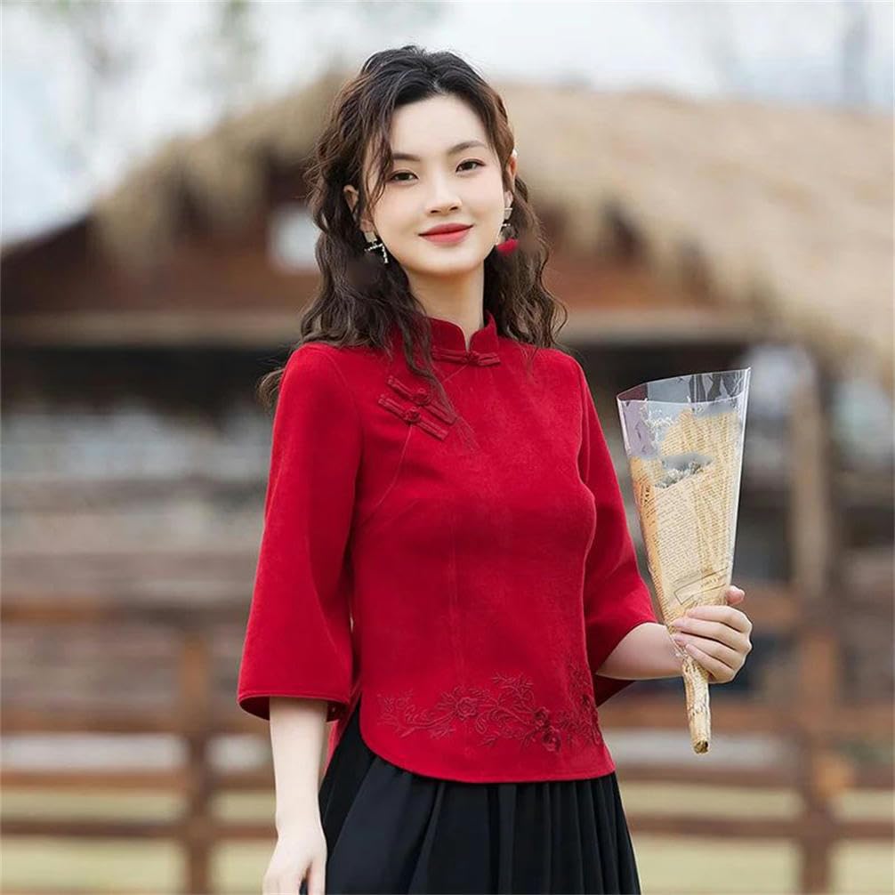 Eleganckie bluzki damskie National Tang Suit Cheongsam Top Tradycyjna chińska koszula Chiński styl Odzież damska