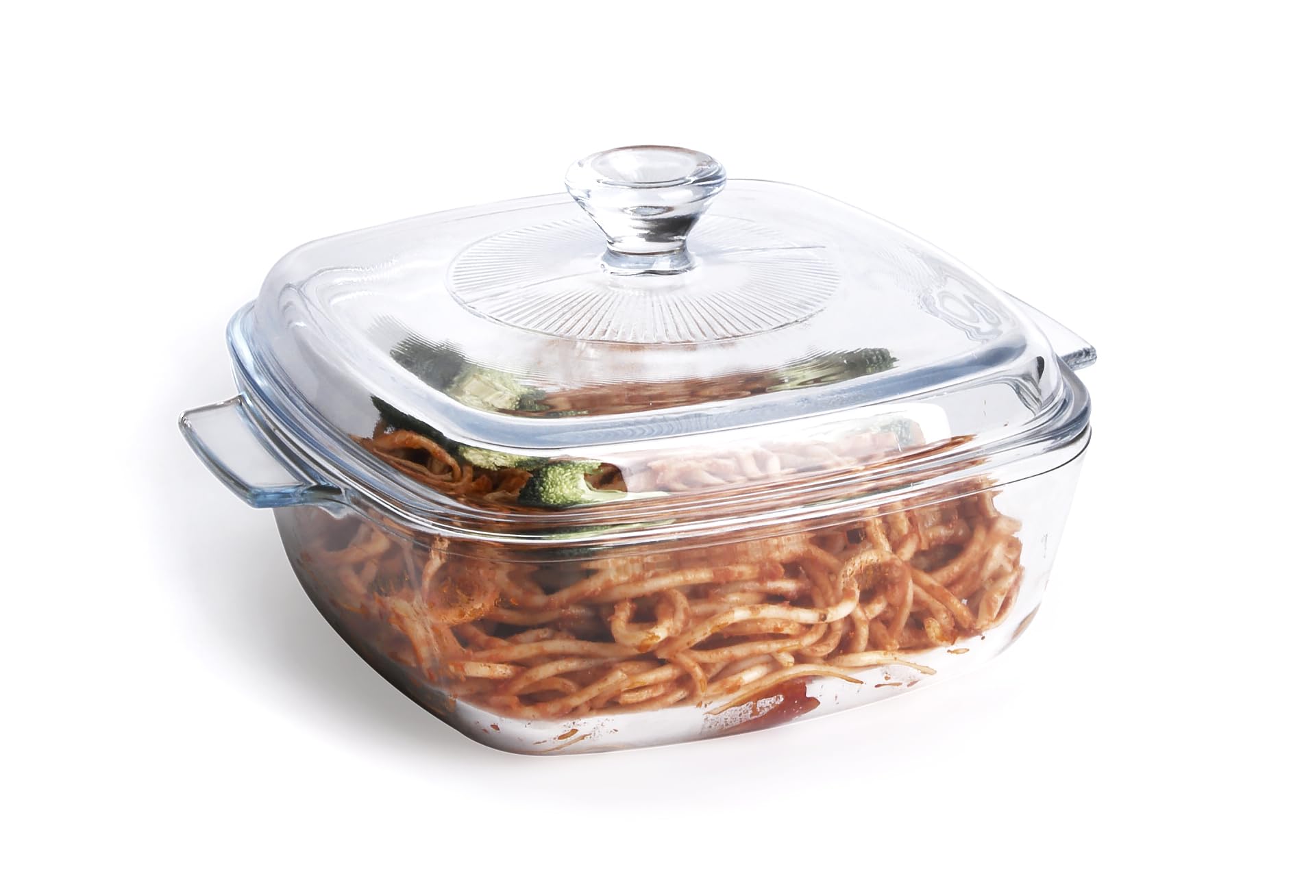 Clear Square Glass Casserole with Lid, Baking Dish with Glass Cover, Glass Casserole for Oven, Freezer and Dishwasher Safe (1.2-Quart Square)