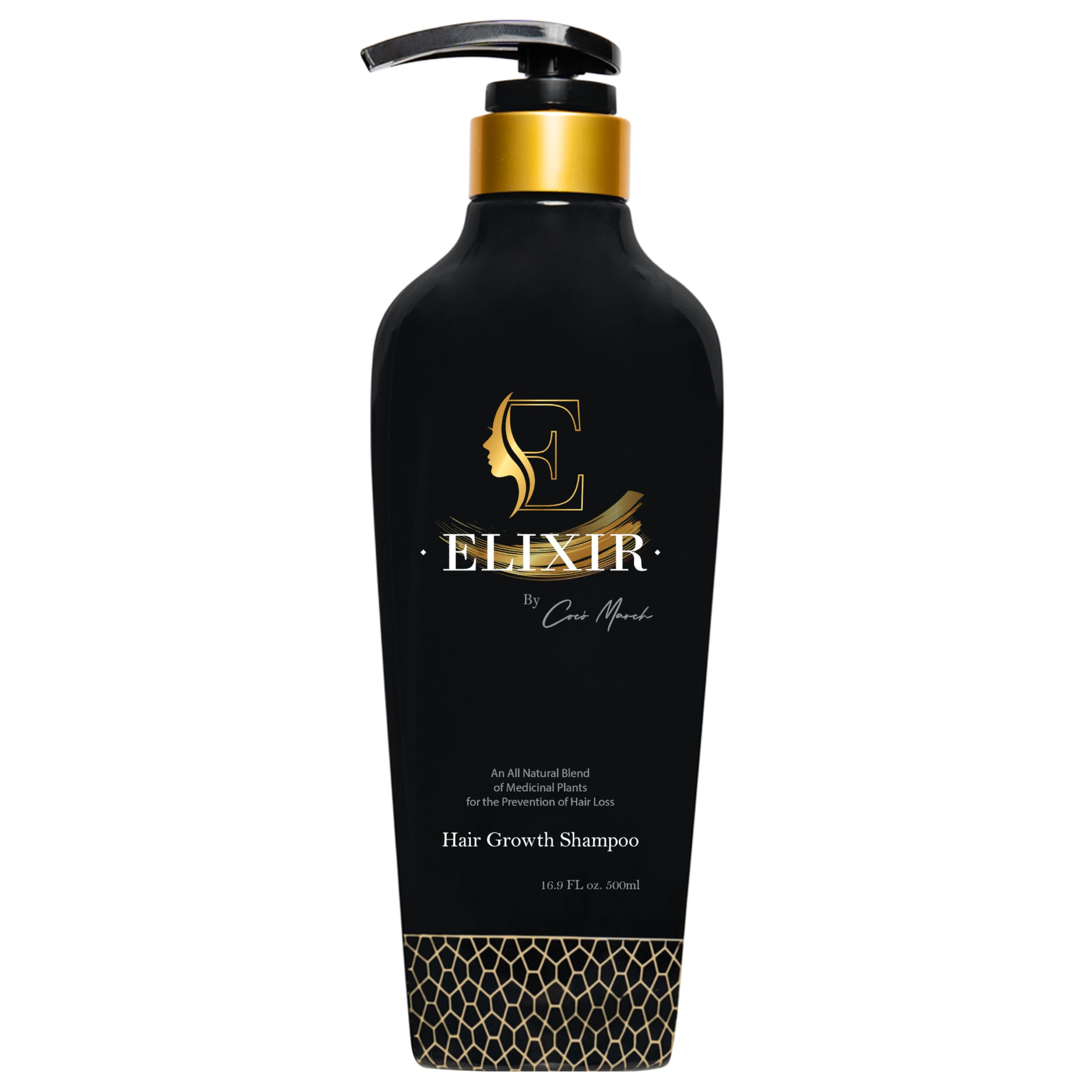 Elixir by Coco March Hair Growth Shampoo - Plant-Based Thinning Hair Formula for Thicker, Fuller Hair - Chemical-Free for Men and Women - 16.9 fl oz