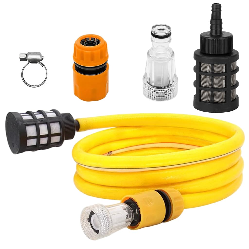 HASTHIP® High-Pressure Washer Inlet Pipe with Mesh Filter and Adapter, 9.8ft Quick Release Rubber Leak-Proof Hose Connector, Universal Washer Hose-image-13