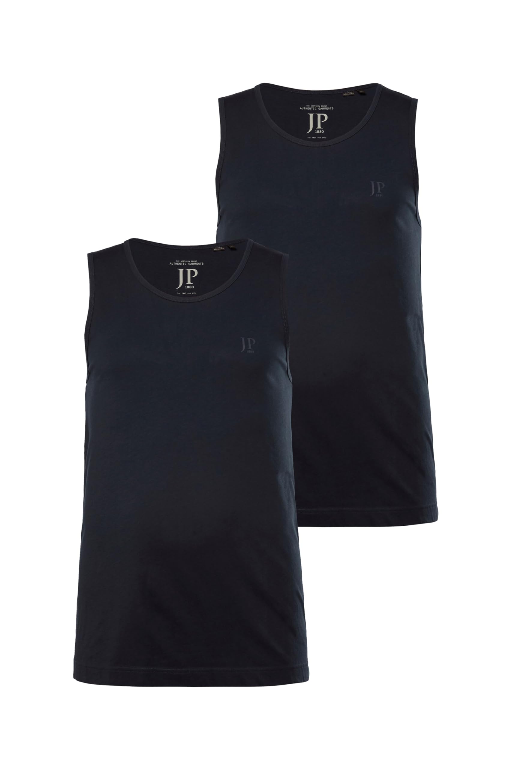 JP 1880 Mens Plus Size Menswear L-8XL Tank Top 2 Pack Sleeveless Up to 8XL, Navy Blue, 4XL