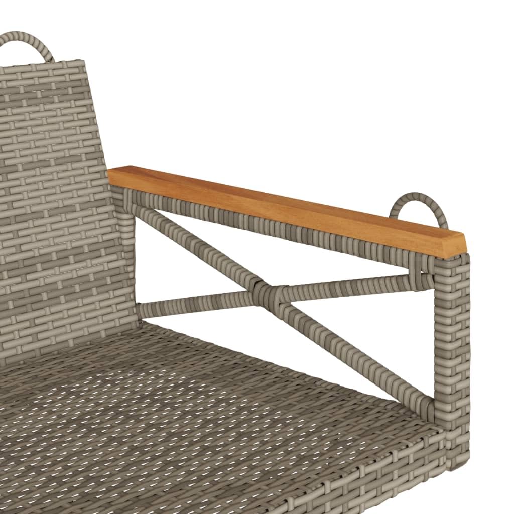 Banco colgante gris 109 x 62 x 40 cm polirratán